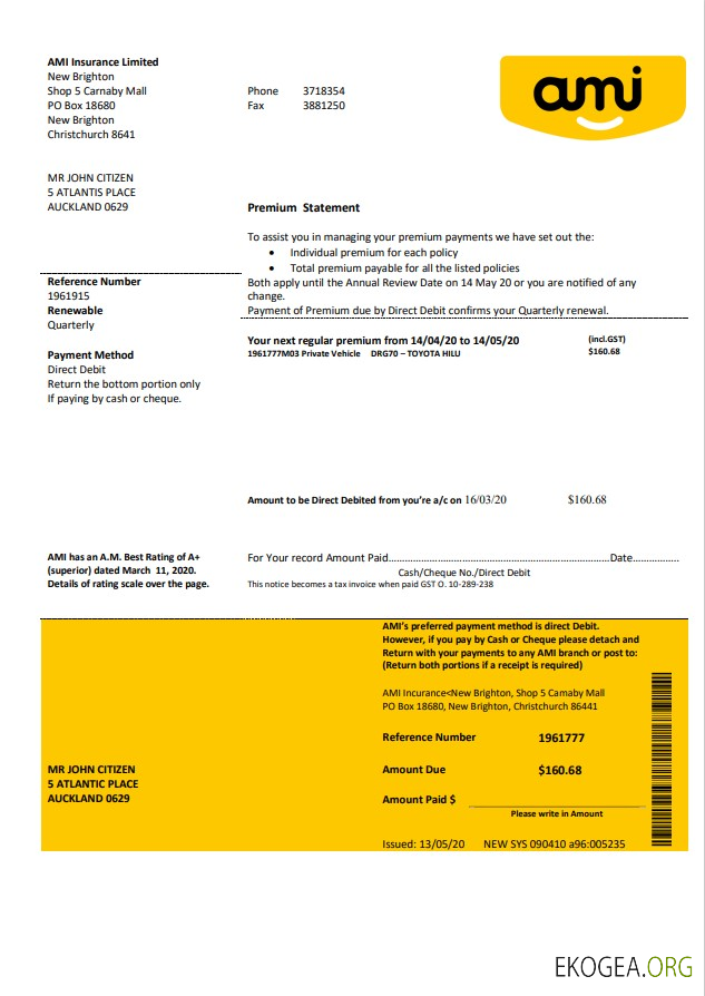 Nouvelle Zélande Ami Insurance Limited